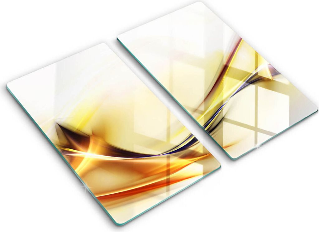 Abdeckung Glas - Küchenabdeckung - 2x30x52 cm - Abdeckplatte -Abstrakte Lichtlinien