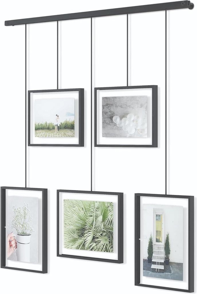 Set aus 5 Fotorahmen mit Stahl und Schwarz für Wanddekoration