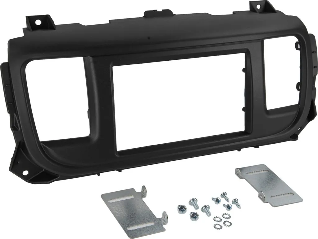 Plaque façade 2-DIN noire haute finition pour Citroën et Toyota Aygo