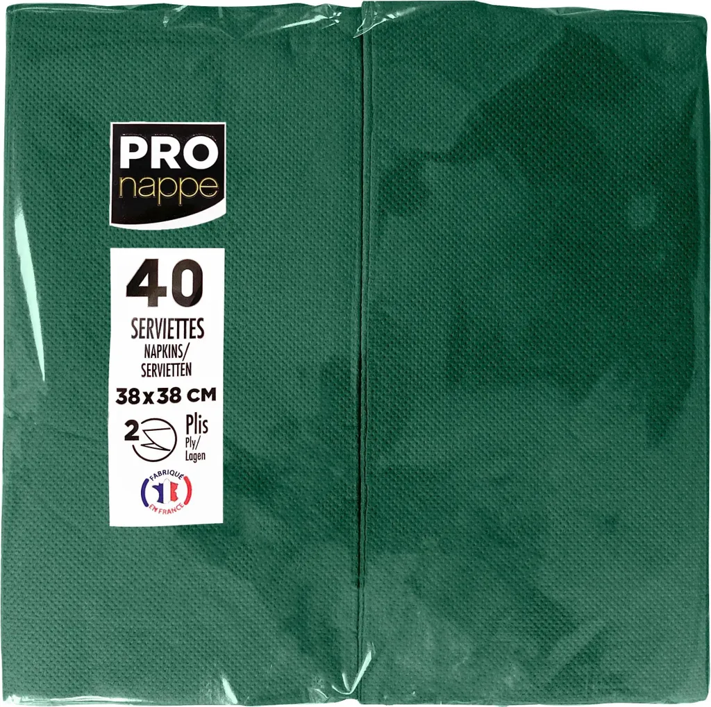 Serviettes Ouate 2 Plis Vert Sapin 30x40 Pliage 1/8 Pronappe SV623907I