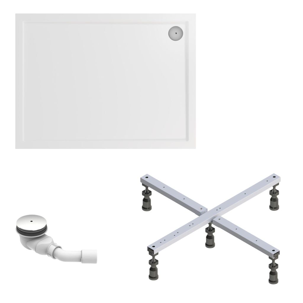 Schulte Duschwanne Adria 120x80 cm, Sanitäracryl Weiß, Set Produktbild 
