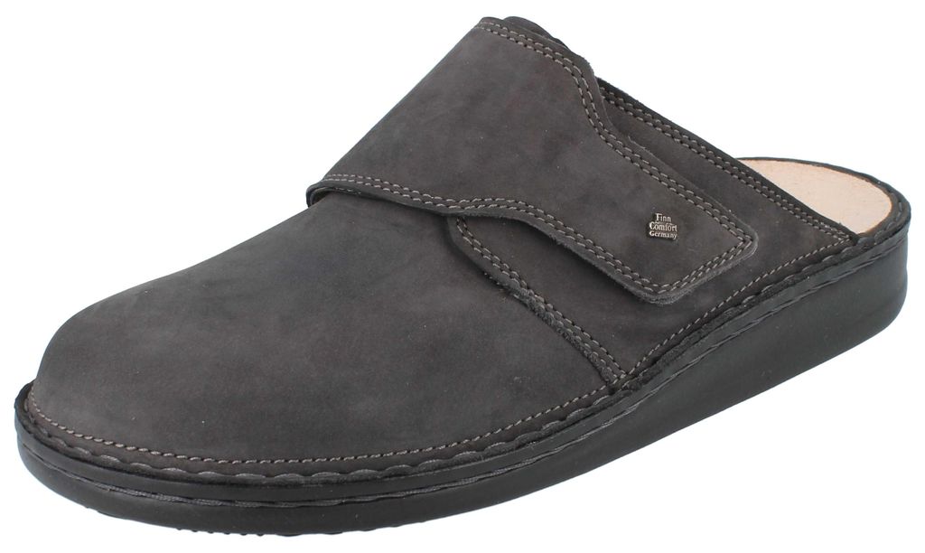 FINN COMFORT Amalfi Herren Clog dunkelgrau Nubukleder - Produktbild 