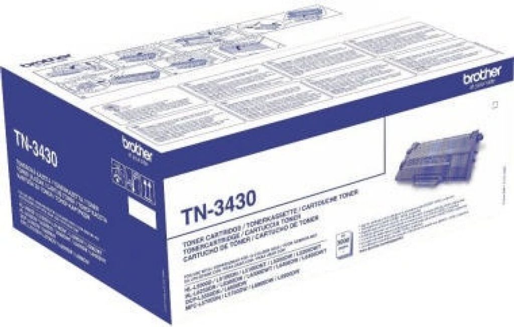 A product box for a Brother toner cartridge.