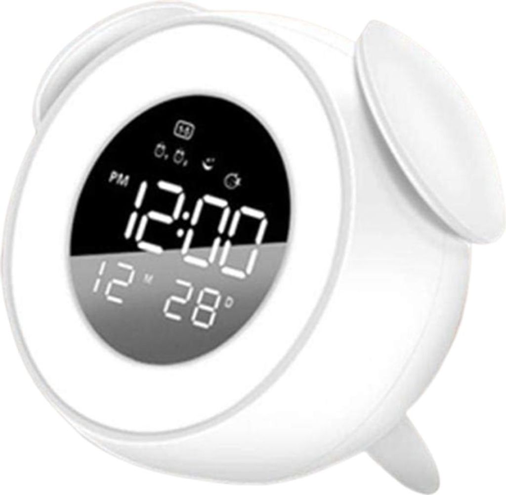 Wecker, Wecklicht, Simulation von Sonnenaufgang und Sonnenuntergang, Nachttischlampe, buntes Nachtlicht, Dual-Wecker mit 25 Musik- und Schlummerfun...