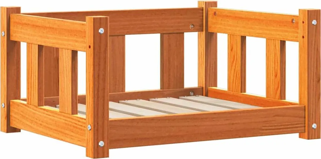 Lit pour chien robuste en bois de pin - Fini le panier qui s'abîme !