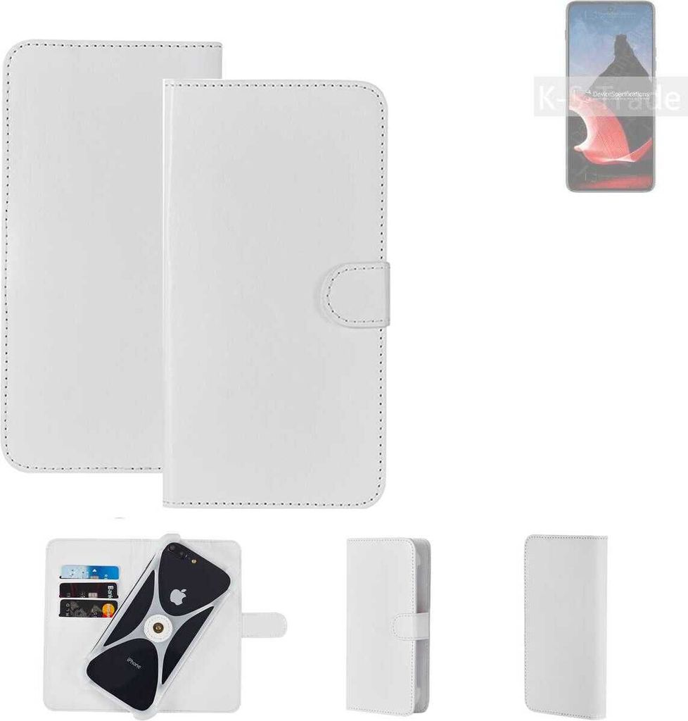 K-S-Trade Handy Hülle Schutz Hülle kompatibel mit Motorola ThinkPhone Cover Case Bookstyle Bumper weiß 1x