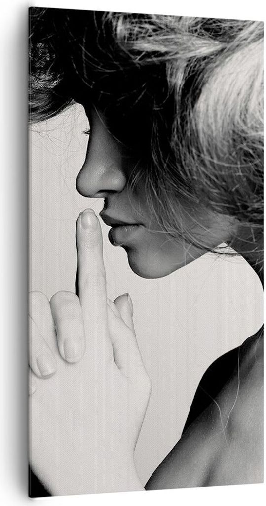 Bild auf Leinwand - Leinwandbild - Frau Modell - 65x120cm - Wand Bild - Wanddeko - Wandbilder - Leinwanddruck - Bilder - Kunstdruck - Wanddekoratio...