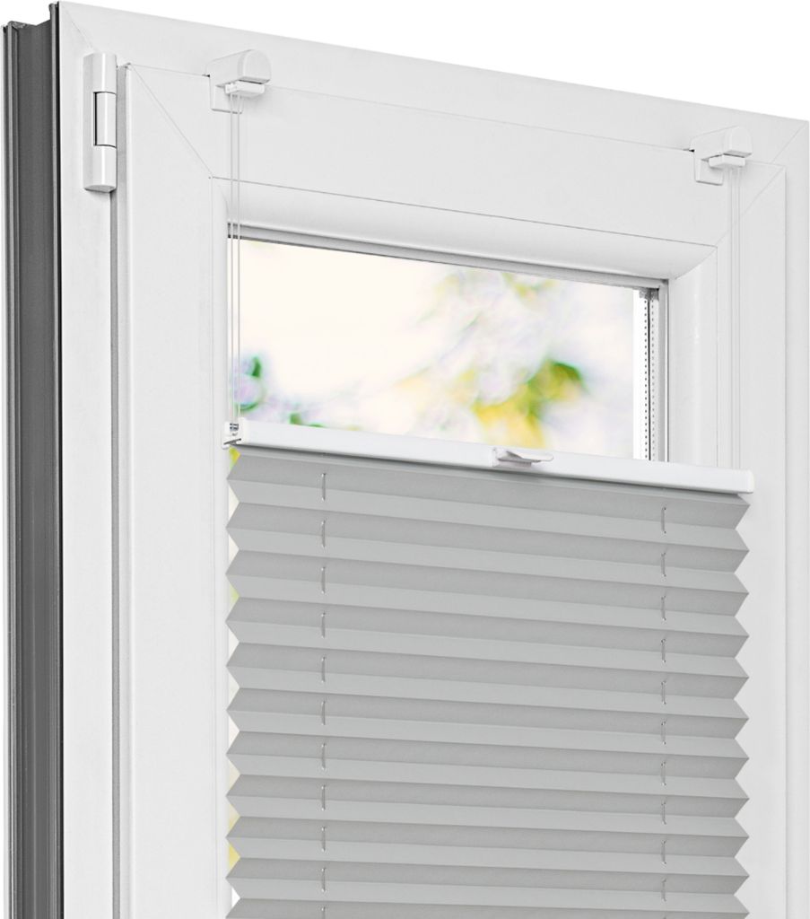 Estika Plissee ohne Bohren - 90x50 cm - Hellgrau - Jalousien fenster für innen, Klemmfix montage