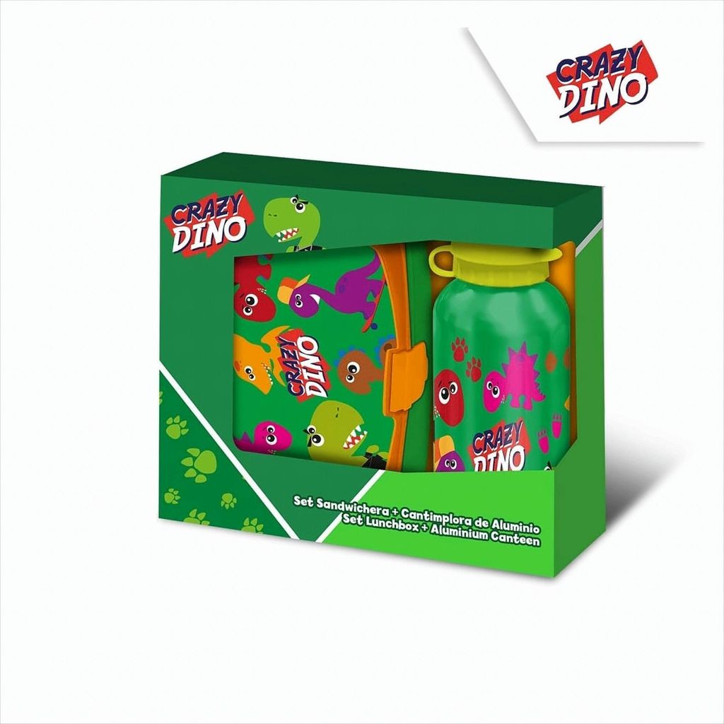 Brotzeit-Set - Brotdose & Flasche 400ml Dinos
