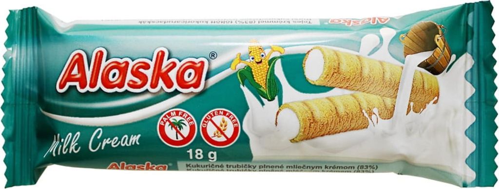 KUKURIČNÉ TRUBIČKY S MLIEČNOU KRÉMOU, BEZLEPKU 18 g - Obrázok produktu 
