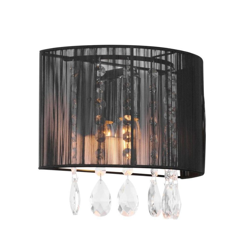 Kinkiet ESSENCE chromowany czarny 1xE14x40W kryształ Zdjęcie produktu 