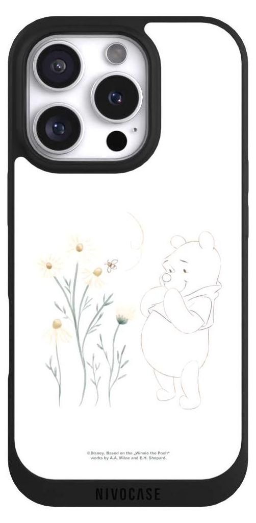 NIVOCASE Handyhülle für Apple iPhone 16 Pro Hülle NIVOpure Case Schwarz Biene Disney Winnie Puuh