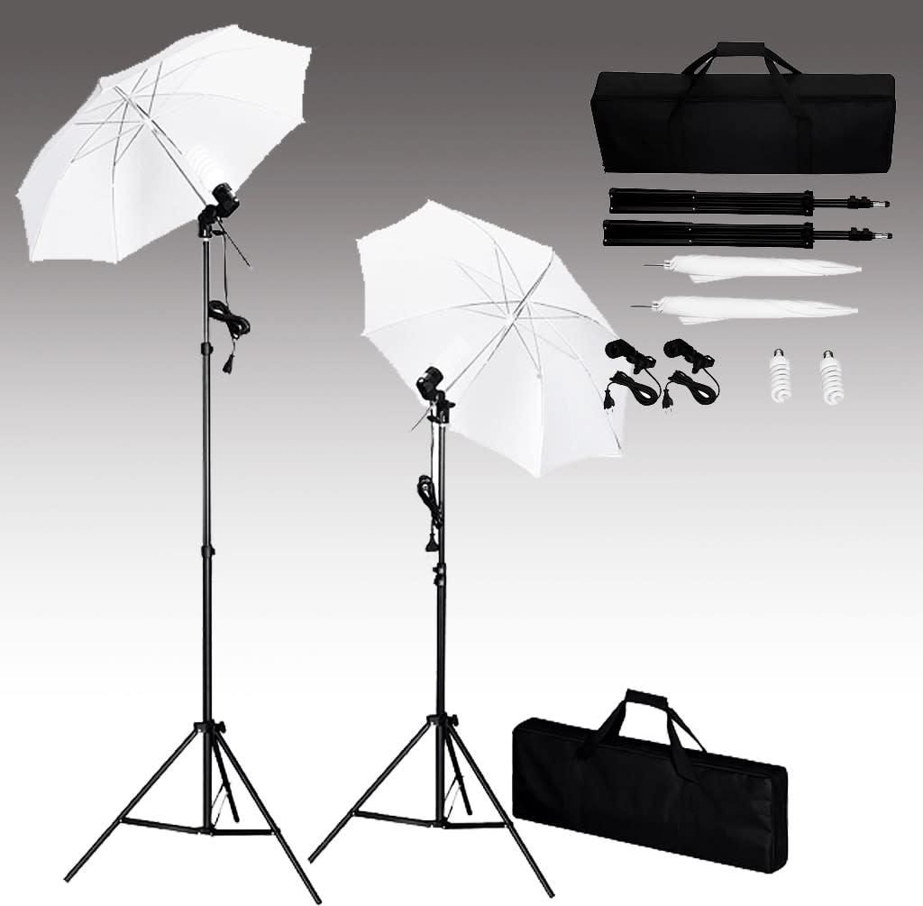 vidaXL Fotostudio-Set mit Hintergrund, Leuchten und Schirmen