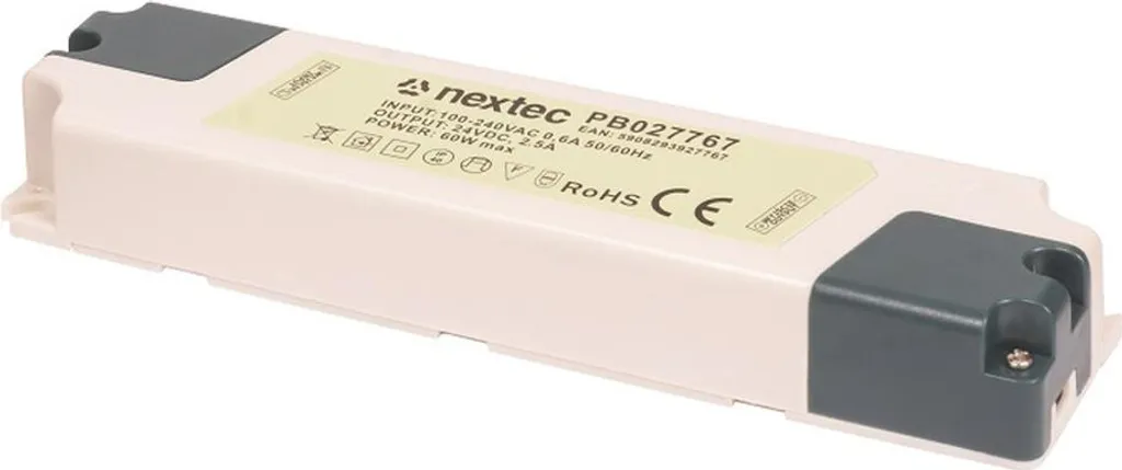 Transformateur LED 24V 2,5A 60W compact et encastrable série ECONOMY