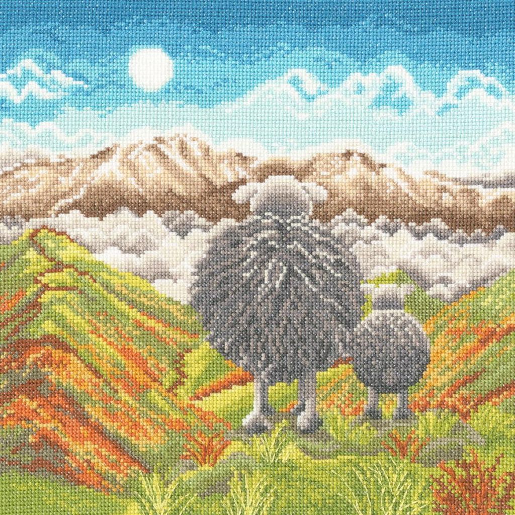 Bothy Threads Kreuzstich Set "Auf der Spitze der Welt", Zählmuster, XLP4, 26x26cm