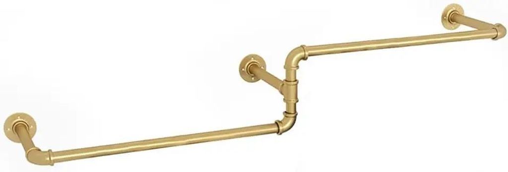 Wandmontierte Kleiderstange 180 cm - Industrial Pipe Garderobenstange - Eisen, für Zuhause und Laden - Gold