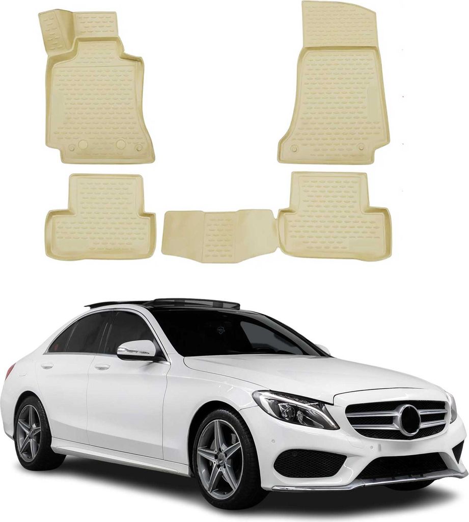 2014-2021 Mercedes třídy C W205 Podlahové rohože TPE béžové Obrázek produktu 
