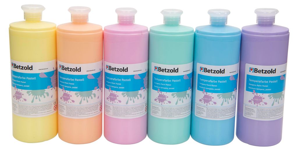 Betzold Temperafarben, 6er-Set, Farbe: Pastellfarben