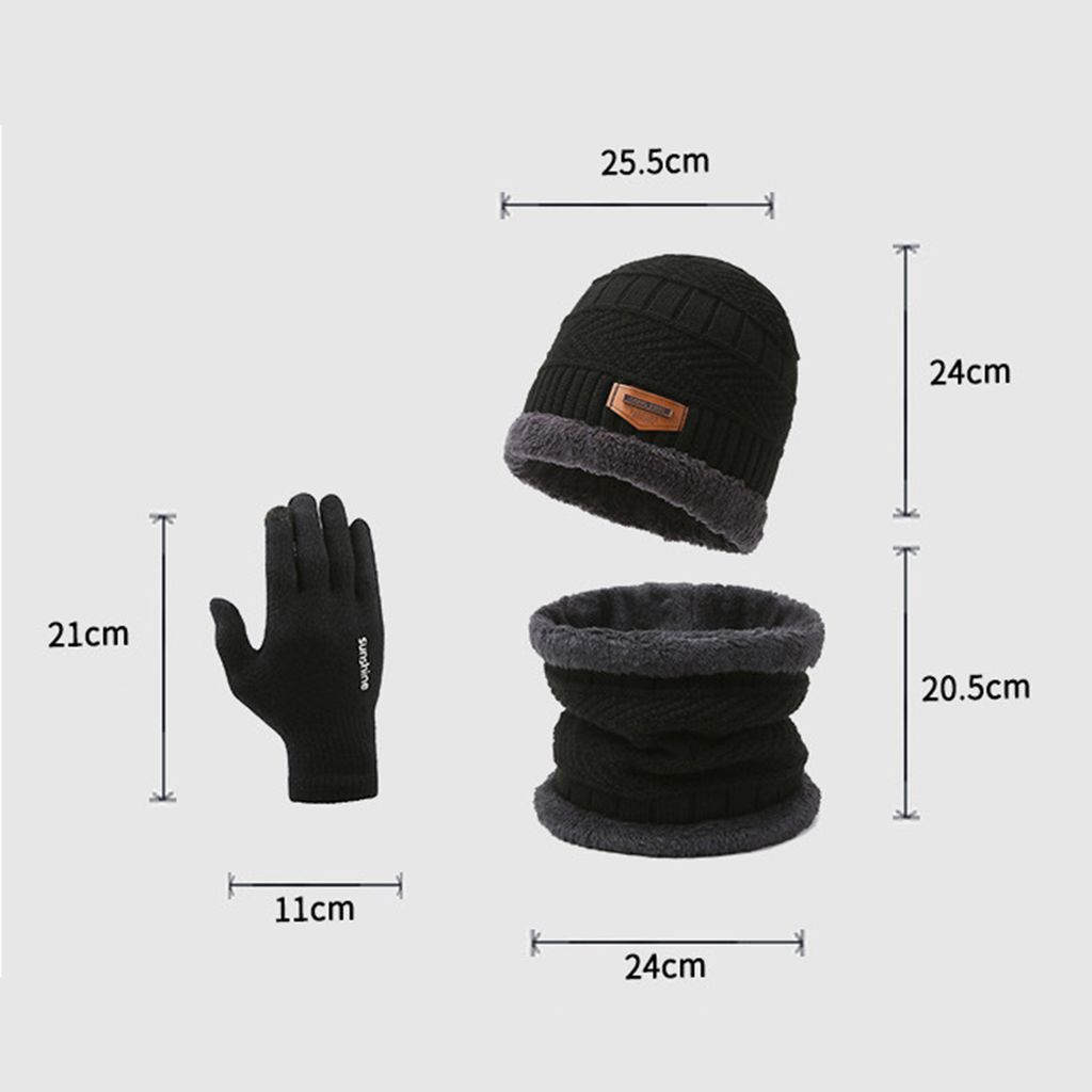 5-teiliges Winter-Set Für Herren - Mütze, Schal, Handschuhe, Ohrenwärmer & Socken