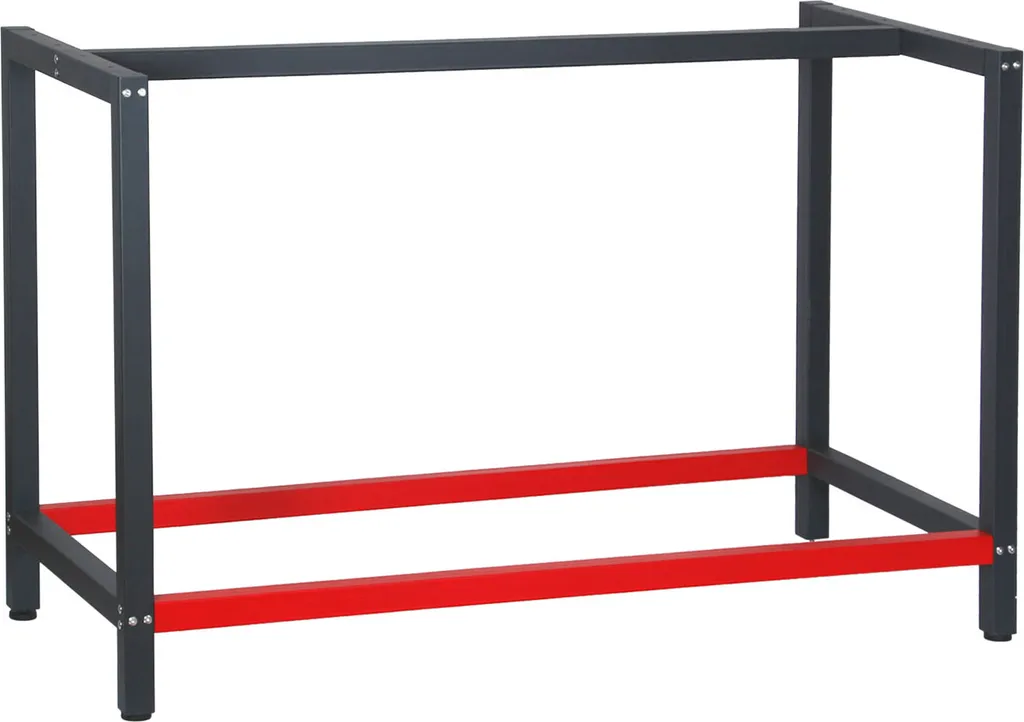 Pied d'établi 125x57x81 cm en acier anthracite et rouge série Pro-X