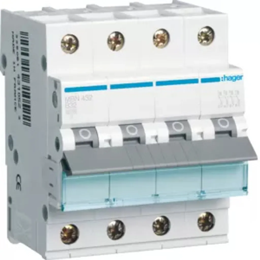 Protection de Ligne Hager MBN432 4P 32A B-32A pour Circuit Puissant