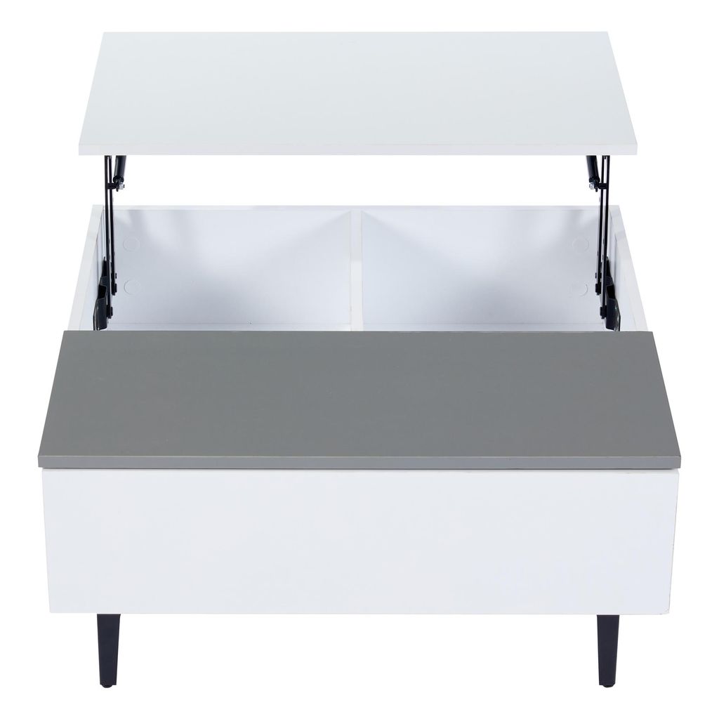 Merax LED-Couchtisch mit Liftfunktion 70x70cm, Kaffeetisch Produktbild 