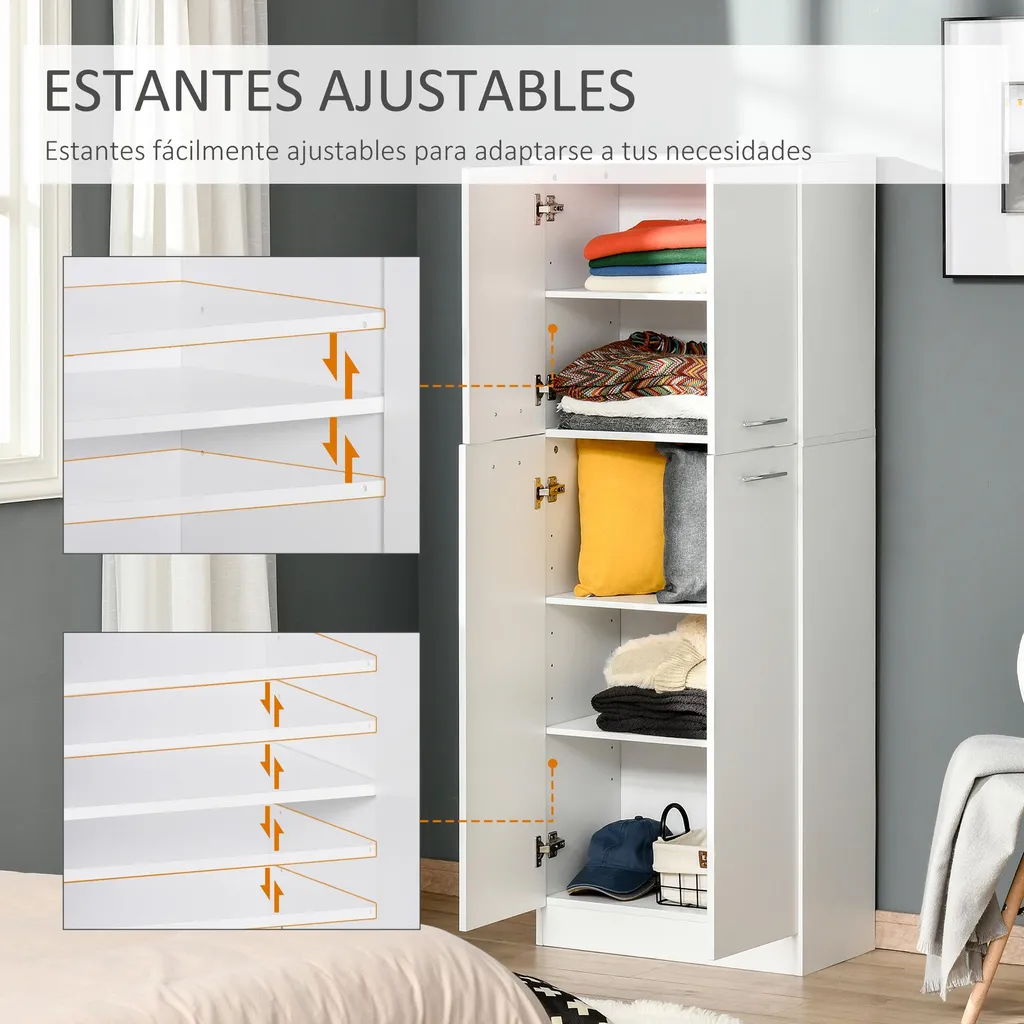Armoire de rangement modulable blanche pour optimiser vos petits espaces - 5