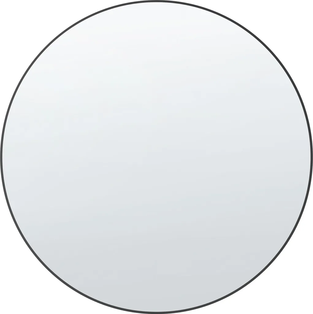 BELIANI Miroir mural rond noir 80x80 cm en verre - Cadre décoratif chic