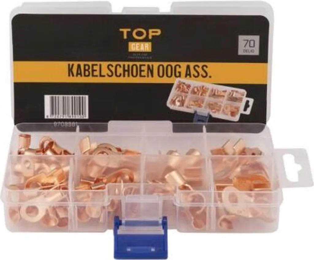 Topgear Assortiment de 70 Cosses à Œillet en Cuivre pour Câbles Divers