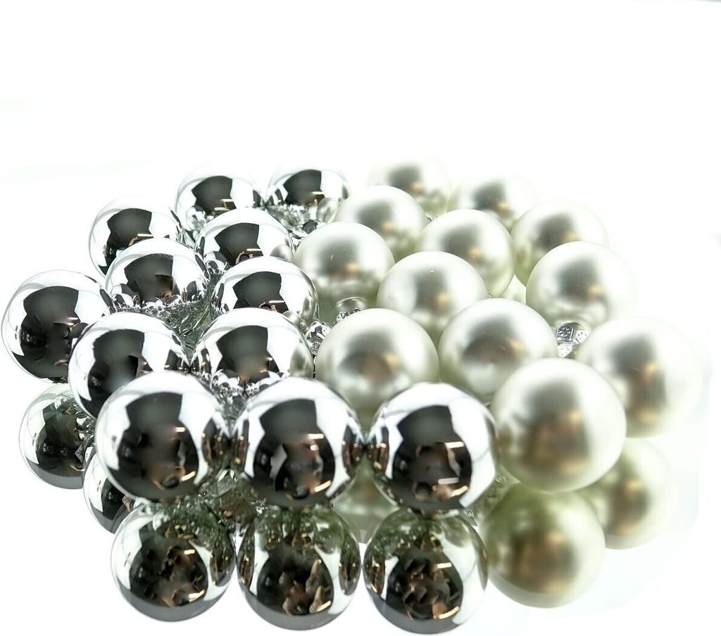 Weihnachts-Micro-Kugeln Silberfarben Ø 2,5 cm aus Glas - Produktbild 1