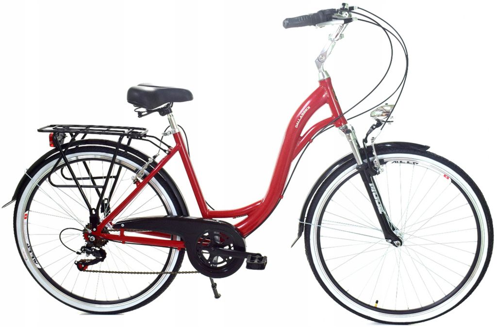 Rower Dallas City Alu 28" 7spd - czerwony z czarnym Zdjęcie produktu 