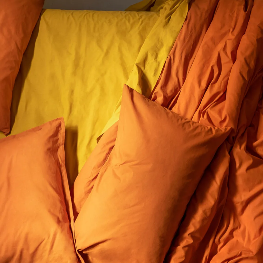 Drap-housse 200x200 cm pour matelas épais HappyFriday BASIC Moutarde - 5