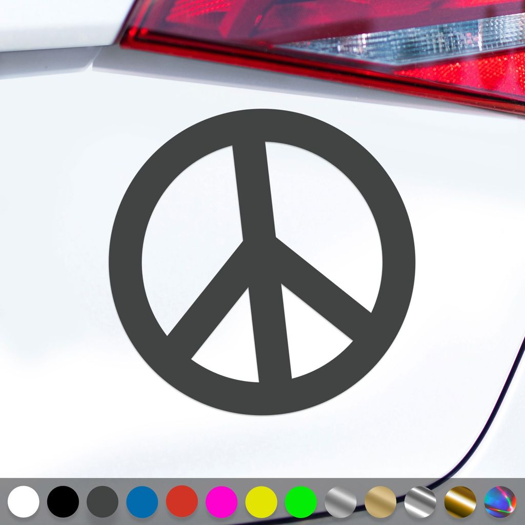 PantherPixel Peace Aufkleber Symbol Frieden Zeichen Love Sticker Auto Geschenkidee Farbe Dunkelgrau