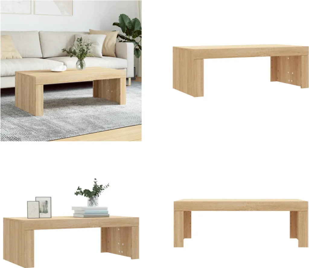 Tavolino Basso vidaXL 102cm Rovere Sonoma - Robusto e Facile da Pulire