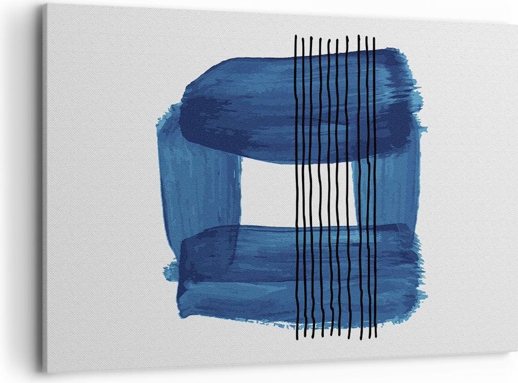 Bild auf Leinwand - Leinwandbild - Einteilig - Abstraktion Aquarell Blau - 120x80cm - Wand Bild - Wanddeko - Wandbilder - Leinwanddruck - Bilder - ...