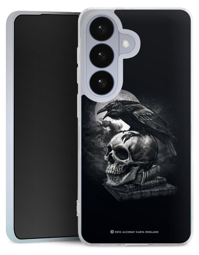 DeinDesign Slim Hülle für Samsung Galaxy S26 Silikon Case Ultra Dünn Handyhülle Rabe Schädel Totenköpfe