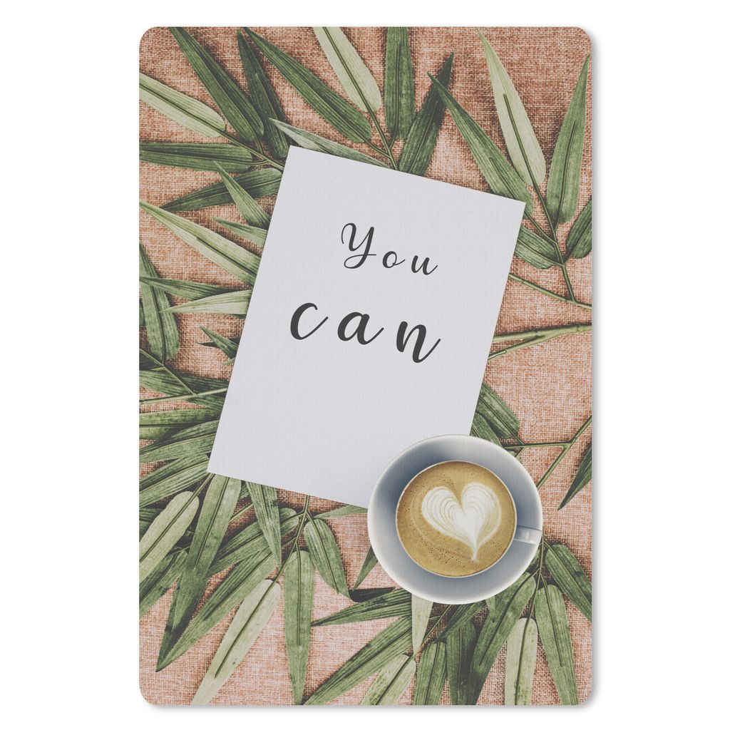 MuchoWow Mauspad Mousepad Du kannst" - Kaffee - Zitate - Sprichwörter 40x60 cm - Mousepads - Maus Mat - Pad - Mausunterlage - Schreibtisch Acces...