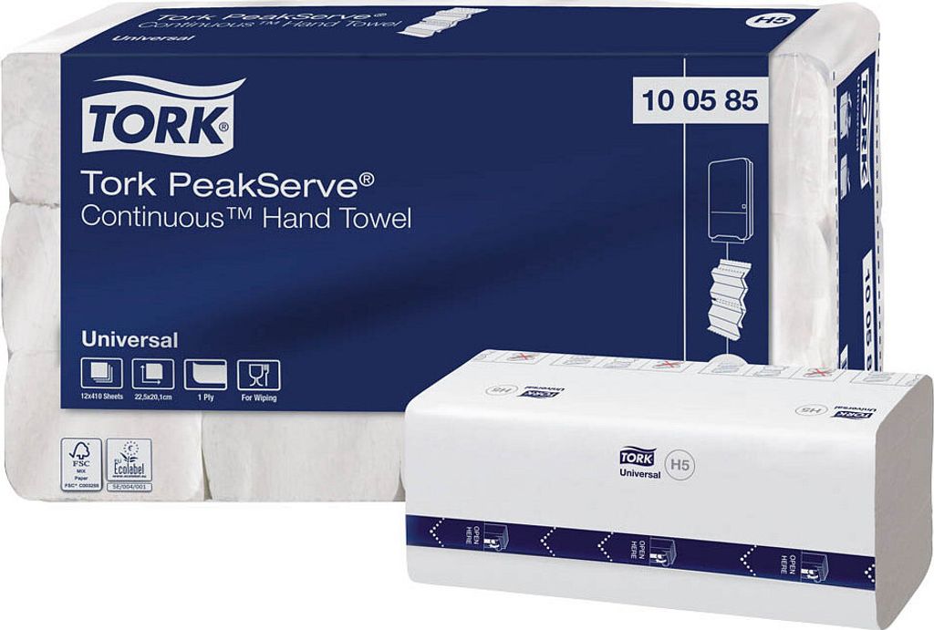 TORK PeakServe Endlos-Handtuchpapier 201 x 225 mm weiß 12 x 410 Blatt
