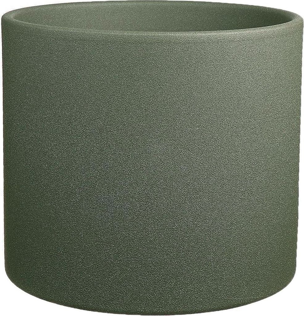 INNA-Glas Blumentopf ALFIRK, Keramik, sandstruktur, grün-grau, 21,5 cm, Ø 23,5 cm - Pflanzentopf