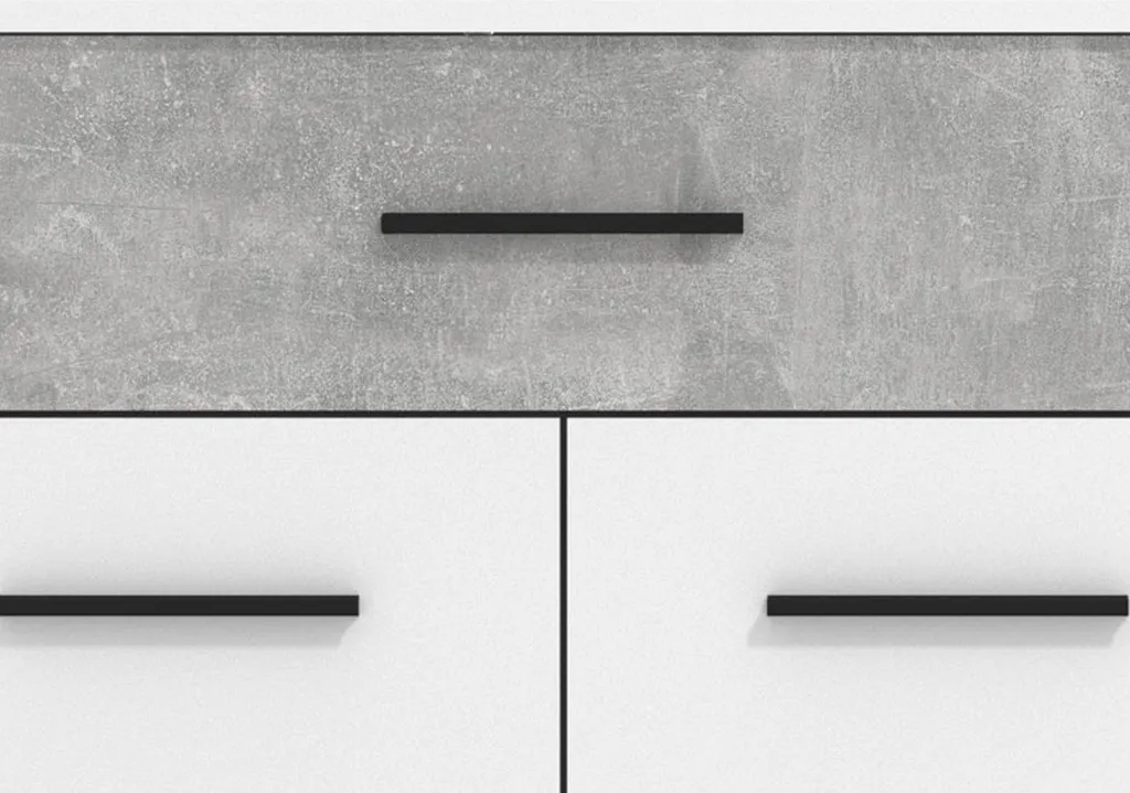 Buffet Sanza 119 cm Blanc Design Compact avec Tiroir de Rangement Chic - 7