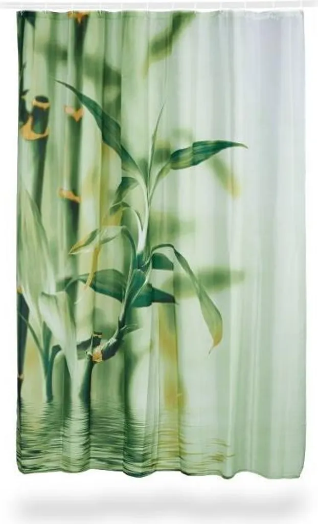 Tenda Doccia Eco-Friendly Stampa Bambù Verde - Atmosfera Foresta