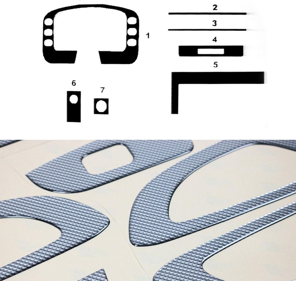 Innenraum Dekor Cockpit für Ford Transit 1995-1997 Carbon Optik 7tlg
