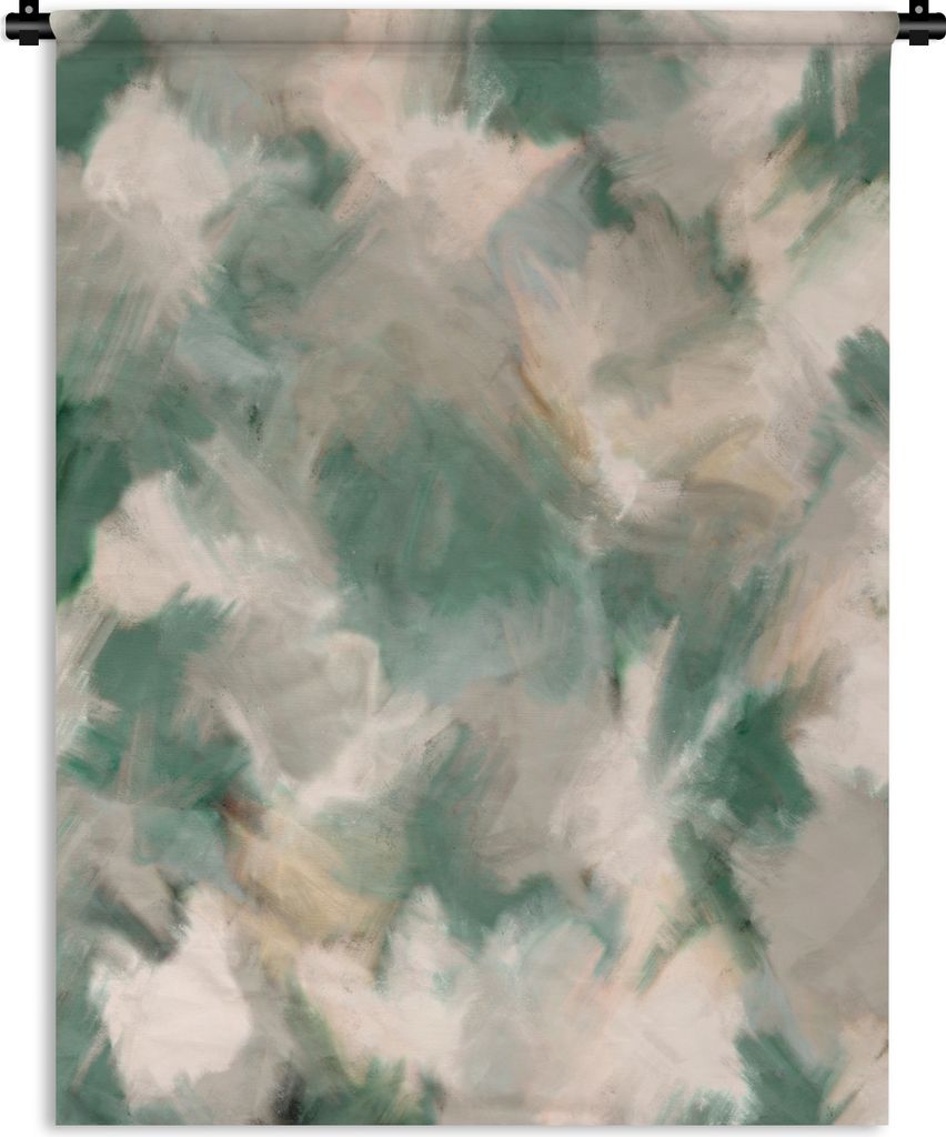MuchoWow Wandteppich Wandbehang Grün - Muster - Farbe - Abstrakt 60x80 cm Tapisserie Dekoration Wandtuch - Decke - Wandtücher - Wohne