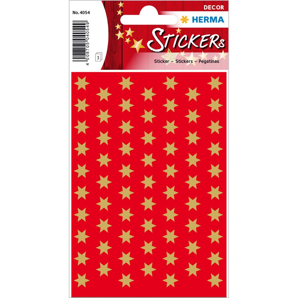 HERMA Sterne 6-zackig, Papier, Gold, Permanent, Produktbild 