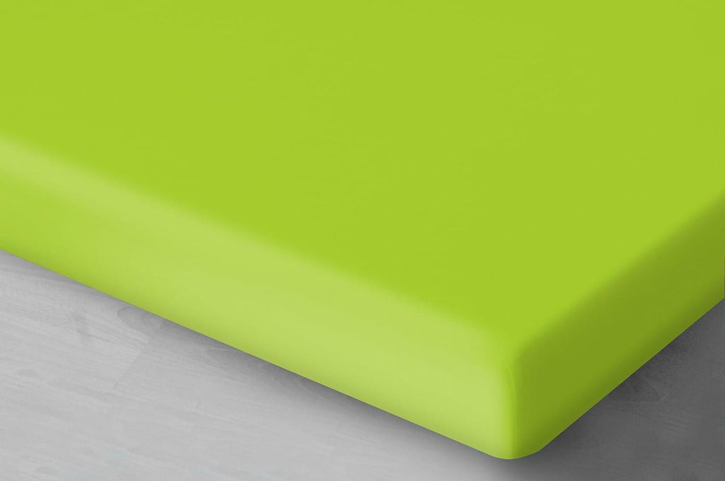 Spannbettlaken, Satin-Spannbettlaken, hochwertige Qualität, Mit Gummiband 90x200 Grün