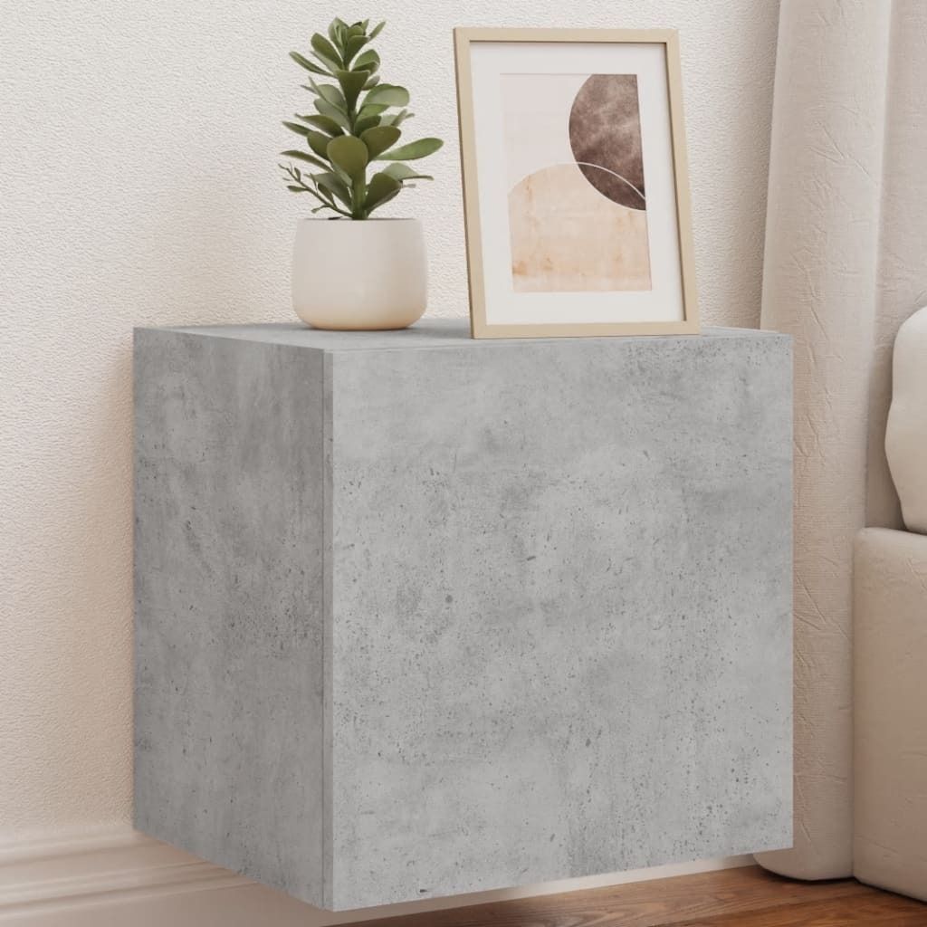 Maison Exclusive - TV-Wandschränke mit LED-Leuchten 2 Stk. Betongrau 40,5x35x40 cm
