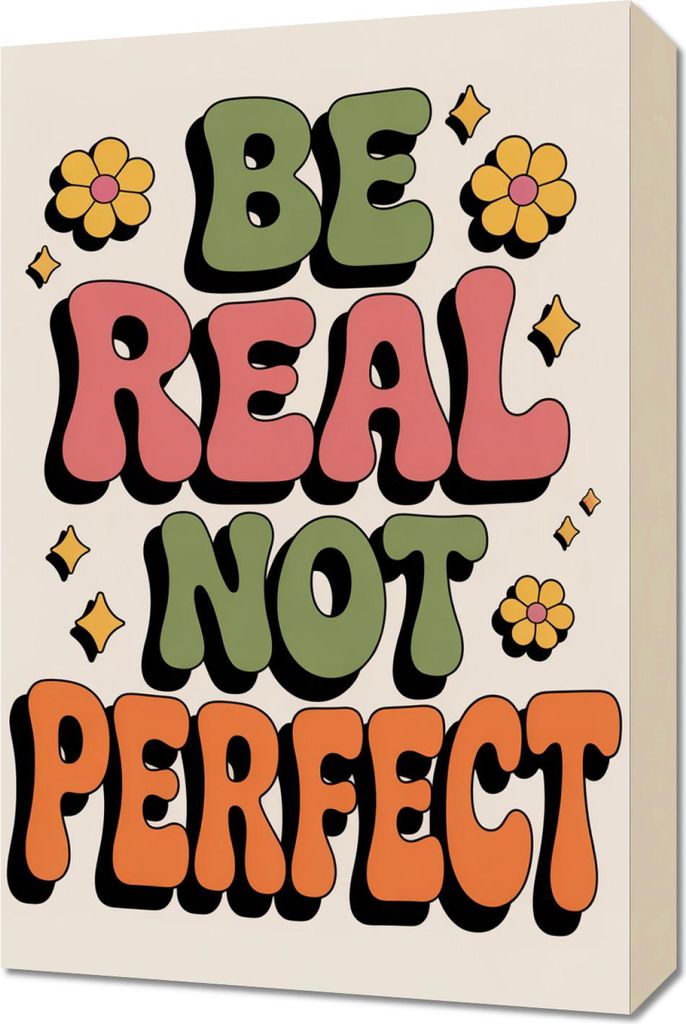 Bild 40x60cm Motivationsaffirmation Retro Vintage für das Wohnzimmer Be Real