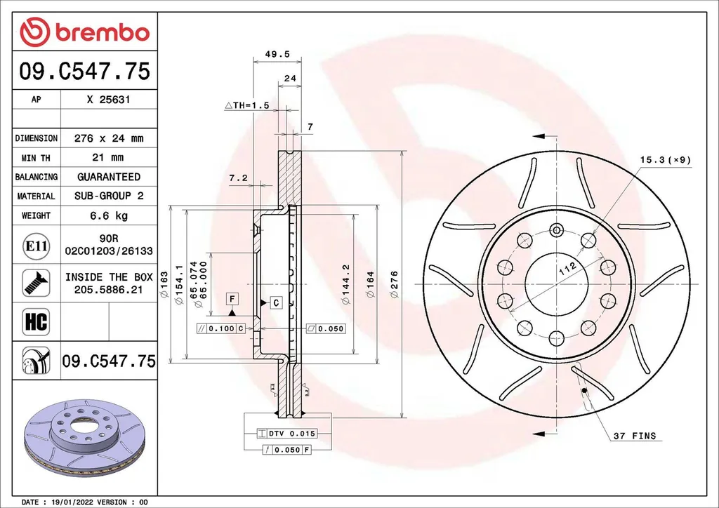 Disque de frein BREMBO pour conduite urbaine et routière sécurisée