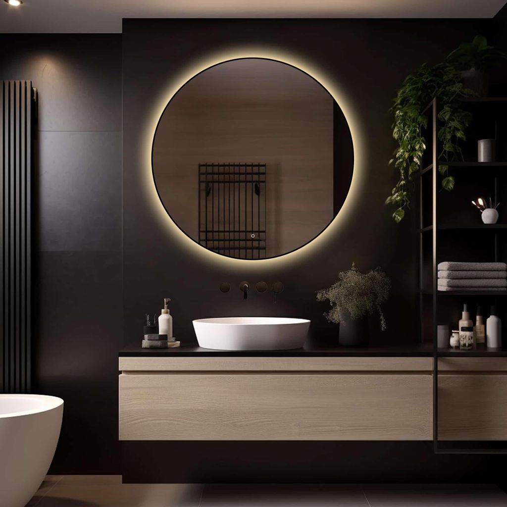 LoXa – Miroir de salle de bain rond Ilona avec LED 100 cm – Image du produit 