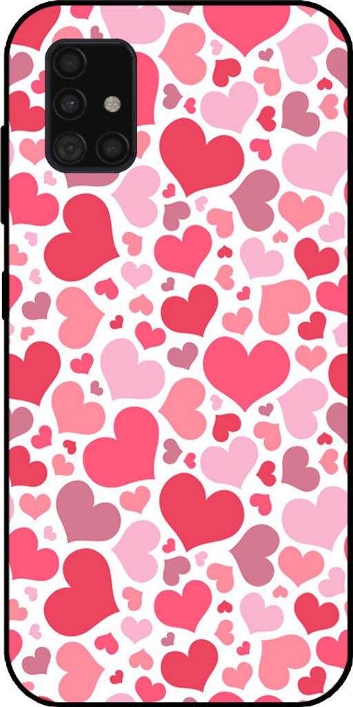 Smartphonica Telefon Fall geeignet für Samsung Galaxy A51 5G mit Herzen drucken - Herzen Design TPU Backcover Fall - Kinder Fall mit Herzen Design